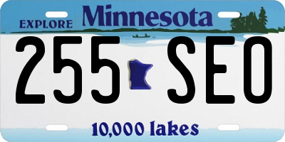 MN license plate 255SEO