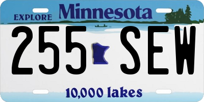 MN license plate 255SEW