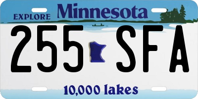 MN license plate 255SFA