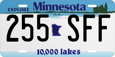 MN license plate 255SFF