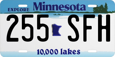 MN license plate 255SFH