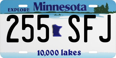 MN license plate 255SFJ