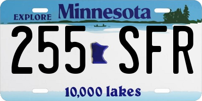 MN license plate 255SFR