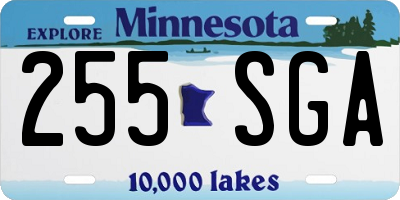 MN license plate 255SGA