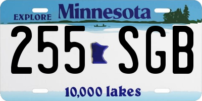 MN license plate 255SGB