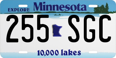 MN license plate 255SGC