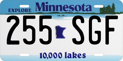 MN license plate 255SGF