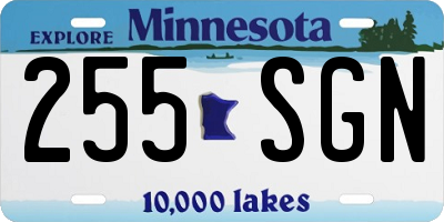 MN license plate 255SGN