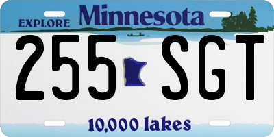 MN license plate 255SGT