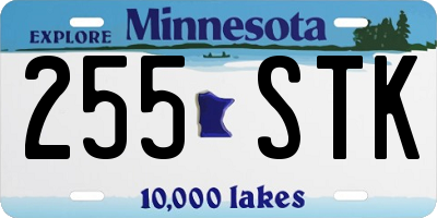 MN license plate 255STK