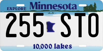 MN license plate 255STO