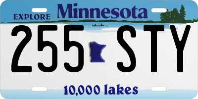 MN license plate 255STY