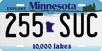 MN license plate 255SUC
