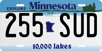 MN license plate 255SUD