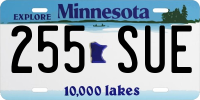 MN license plate 255SUE