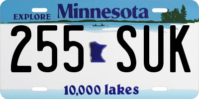 MN license plate 255SUK