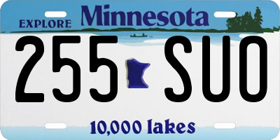 MN license plate 255SUO