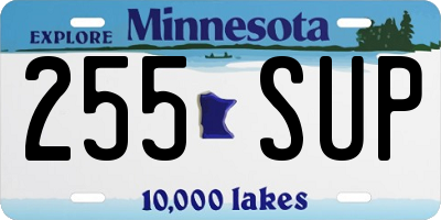 MN license plate 255SUP