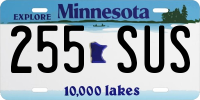 MN license plate 255SUS