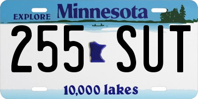 MN license plate 255SUT