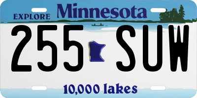 MN license plate 255SUW