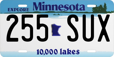 MN license plate 255SUX