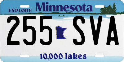 MN license plate 255SVA