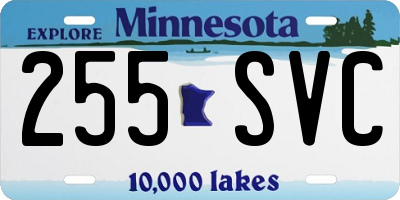 MN license plate 255SVC