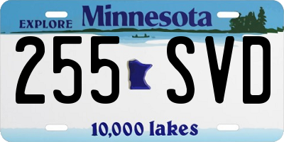 MN license plate 255SVD