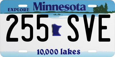 MN license plate 255SVE
