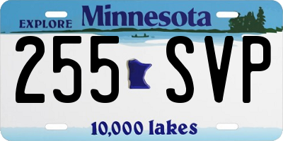 MN license plate 255SVP