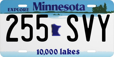 MN license plate 255SVY