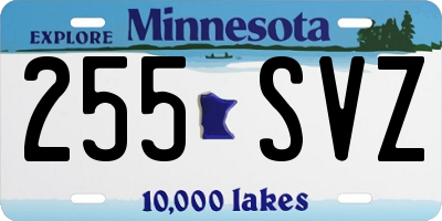 MN license plate 255SVZ