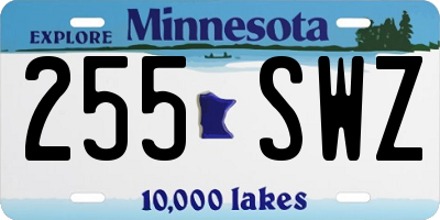 MN license plate 255SWZ