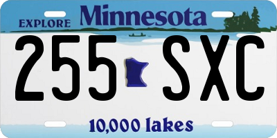 MN license plate 255SXC