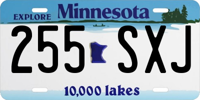 MN license plate 255SXJ