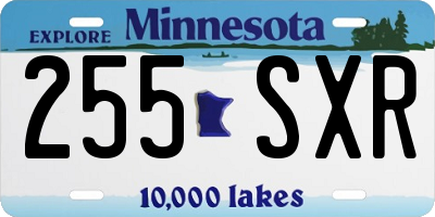 MN license plate 255SXR