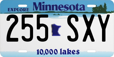 MN license plate 255SXY