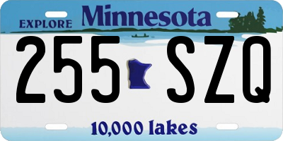 MN license plate 255SZQ