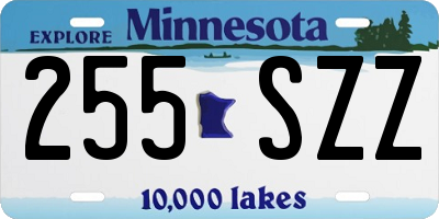 MN license plate 255SZZ