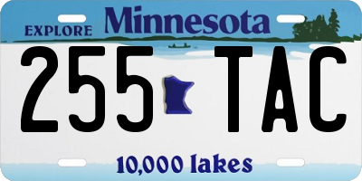 MN license plate 255TAC