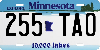 MN license plate 255TAO