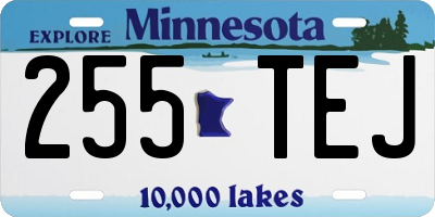 MN license plate 255TEJ