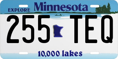 MN license plate 255TEQ