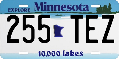 MN license plate 255TEZ