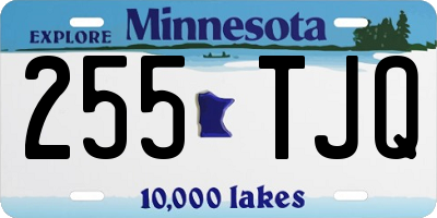 MN license plate 255TJQ