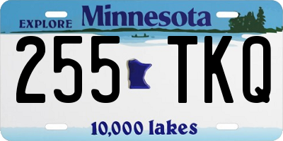 MN license plate 255TKQ