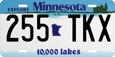 MN license plate 255TKX