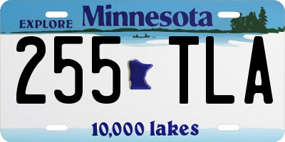 MN license plate 255TLA