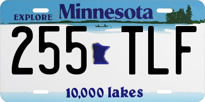 MN license plate 255TLF